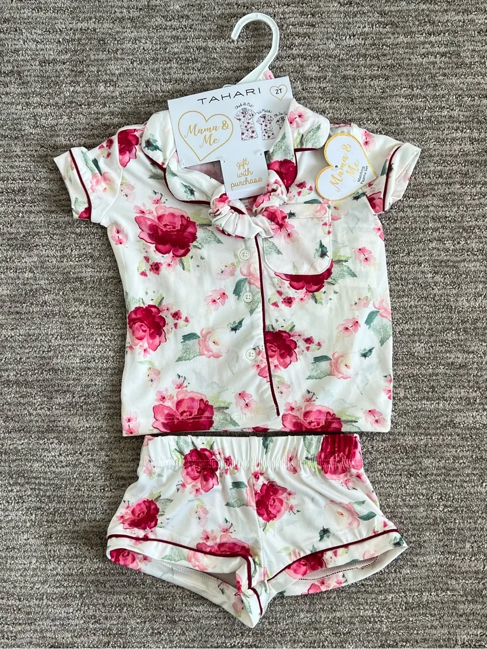 NWT Tahari Girls 3 Piece Pajama Set
